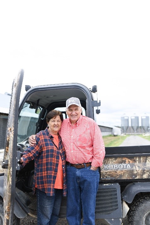 Kenneth and Sheila Smith on the poultry farm